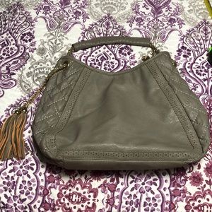 Grey Faux Leather Purse
